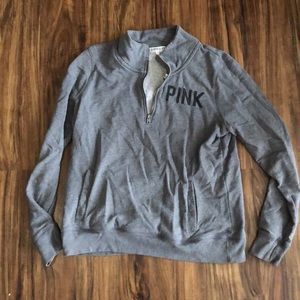 Pink 1/4 zip sweatshirt